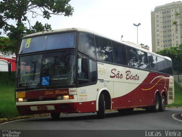 Viação São Bento Ribeirão Preto 1445 na cidade de Franca, São Paulo, Brasil, por Lucas Vieira. ID da foto: 3887225.