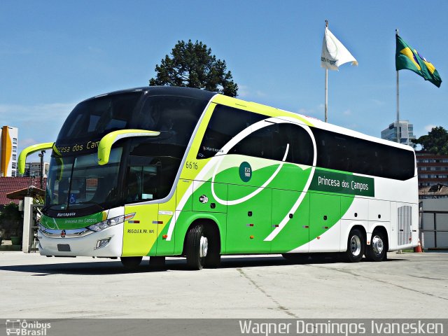 Expresso Princesa dos Campos 6616 na cidade de Curitiba, Paraná, Brasil, por Wagner Domingos Ivanesken. Número da foto: #3909013.