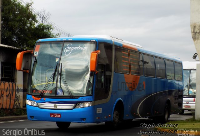 Litorânea Transportes Coletivos 5087 na cidade de Campinas, São Paulo, Brasil, por Sérgio de Sousa Elias. ID da foto: 3910313.