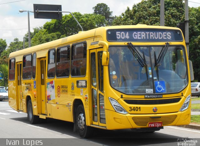 Auto Ônibus Três Irmãos 3401 na cidade de Jundiaí, São Paulo, Brasil, por Ivan da Silva Lopes. Número da foto: #3916028.