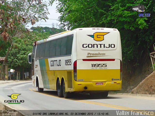 Empresa Gontijo de Transportes 11955 na cidade de Divino das Laranjeiras, Minas Gerais, Brasil, por Valter Francisco. ID da foto: 3915044.