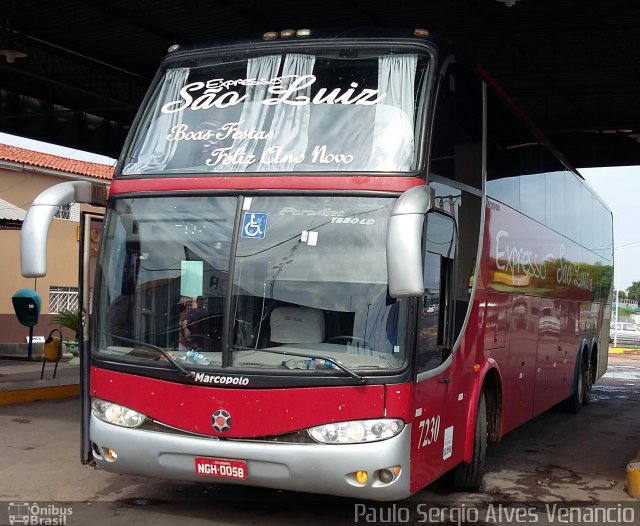 Expresso São Luiz 7230 na cidade de Cuiabá, Mato Grosso, Brasil, por Paulo Sergio Alves Venancio. Número da foto: #3920270.