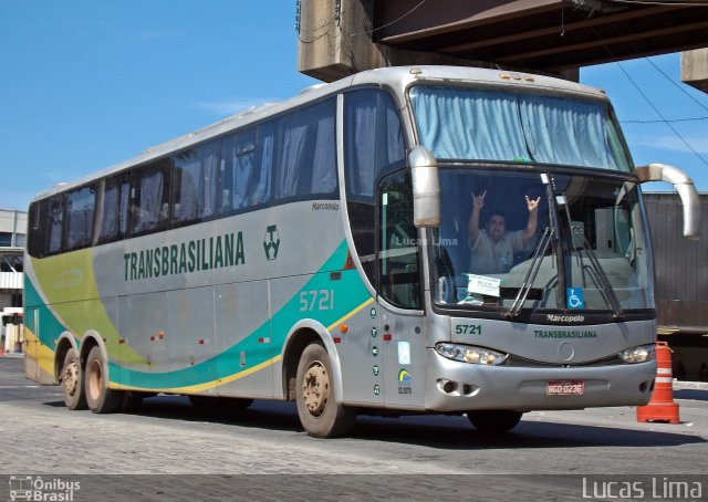 Transbrasiliana Transportes e Turismo 5721 na cidade de Rio de Janeiro, Rio de Janeiro, Brasil, por Lucas Lima. Número da foto: #3926657.