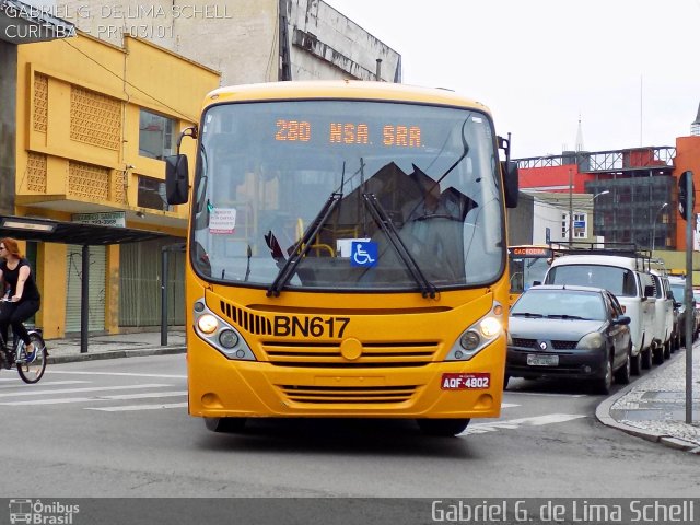 Transporte Coletivo Glória BN617 na cidade de Curitiba, Paraná, Brasil, por Gabriel Giacomin de Lima. ID da foto: 3926182.