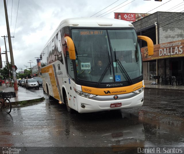 Viação Araguarina 11209 na cidade de Goiânia, Goiás, Brasil, por Daniel Rocha dos Santos. ID da foto: 3924792.