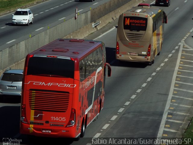 Viação Sampaio 11405 na cidade de Aparecida, São Paulo, Brasil, por Fabio Alcantara. Número da foto: #3926642.