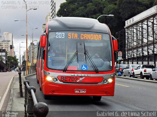 Transporte Coletivo Glória BE702 na cidade de Curitiba, Paraná, Brasil, por Gabriel Giacomin de Lima. Número da foto: #3927288.