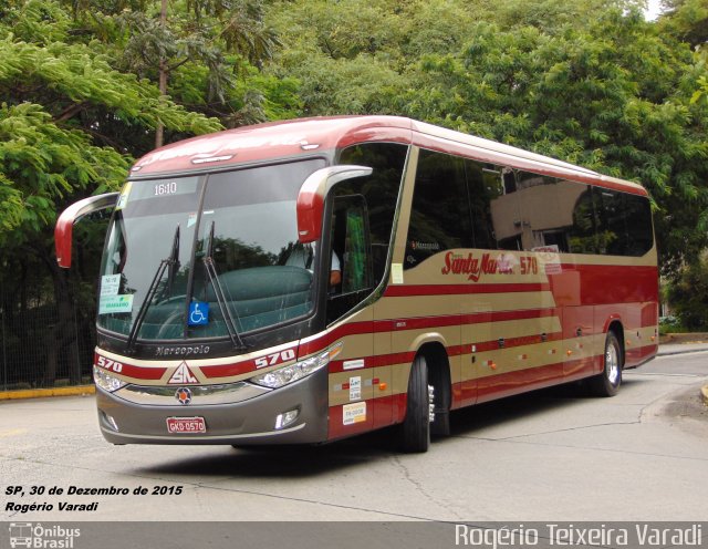 Santa Maria Fretamento e Turismo 570 na cidade de São Paulo, São Paulo, Brasil, por Rogério Teixeira Varadi. ID da foto: 3927049.