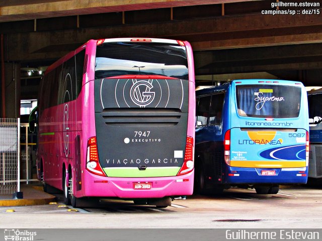 Viação Garcia 7947 na cidade de Campinas, São Paulo, Brasil, por Guilherme Estevan. Número da foto: #3927486.