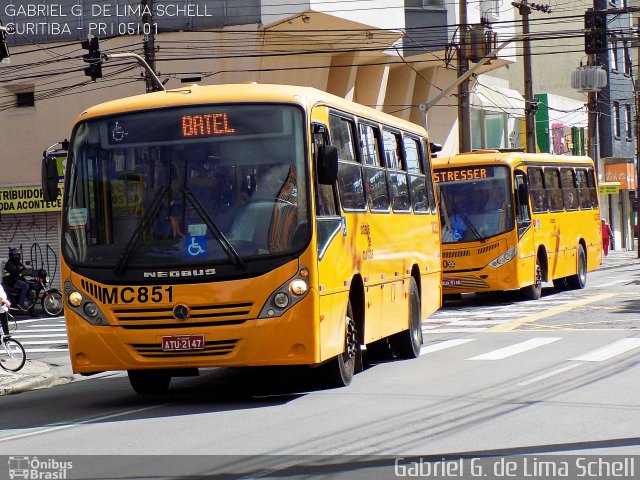 Auto Viação Mercês MC851 na cidade de Curitiba, Paraná, Brasil, por Gabriel Giacomin de Lima. Número da foto: #3930831.
