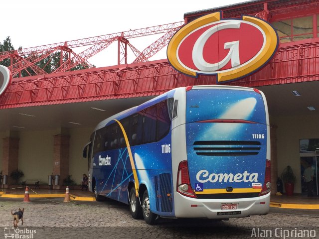 Viação Cometa 11106 na cidade de São Carlos, São Paulo, Brasil, por Alan Cipriano. ID da foto: 3929048.