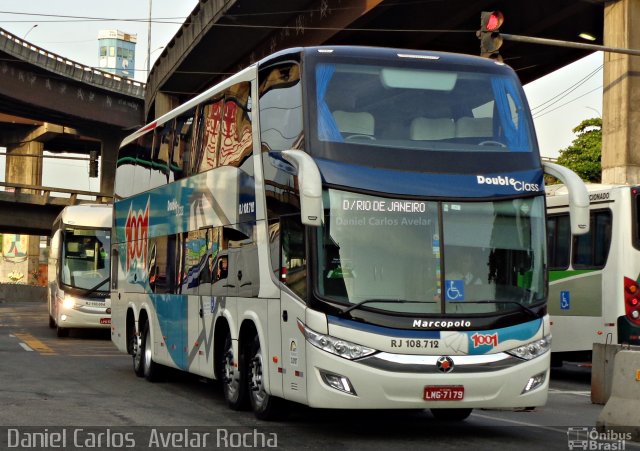 Auto Viação 1001 RJ 108.712 na cidade de Rio de Janeiro, Rio de Janeiro, Brasil, por Daniel Carlos  Avelar Rocha. ID da foto: 3930436.