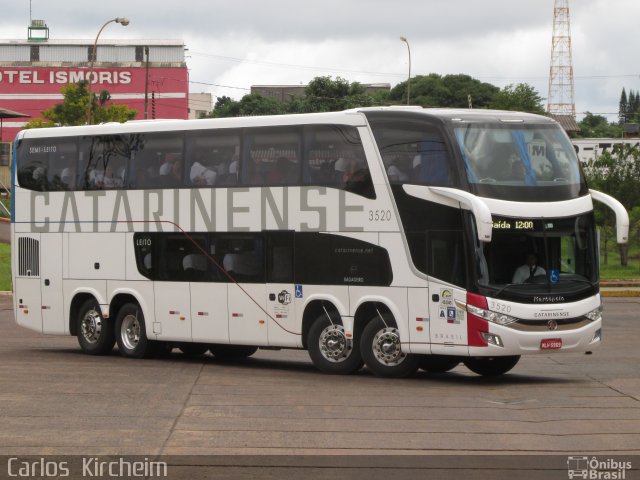 Auto Viação Catarinense 3520 na cidade de Foz do Iguaçu, Paraná, Brasil, por Carlos Kircheim. Número da foto: #3889868.