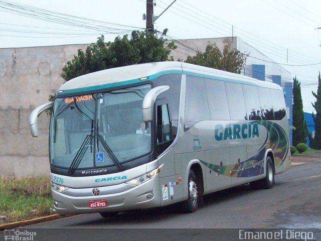 Viação Garcia 7276 na cidade de Apucarana, Paraná, Brasil, por Emanoel Diego.. ID da foto: 3887771.