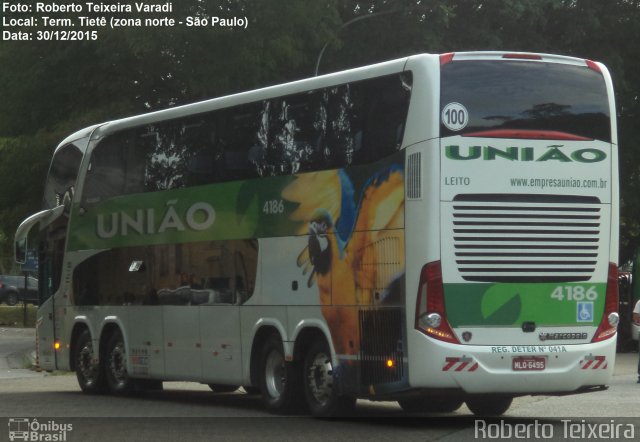 Empresa União de Transportes 4186 na cidade de São Paulo, São Paulo, Brasil, por Roberto Teixeira. ID da foto: 3935622.