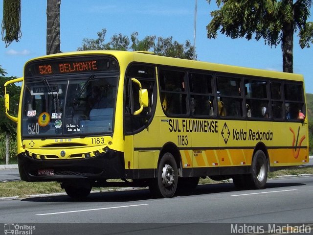 Viação Sul Fluminense 1183 na cidade de Volta Redonda, Rio de Janeiro, Brasil, por Mateus Machado. Número da foto: #3934663.