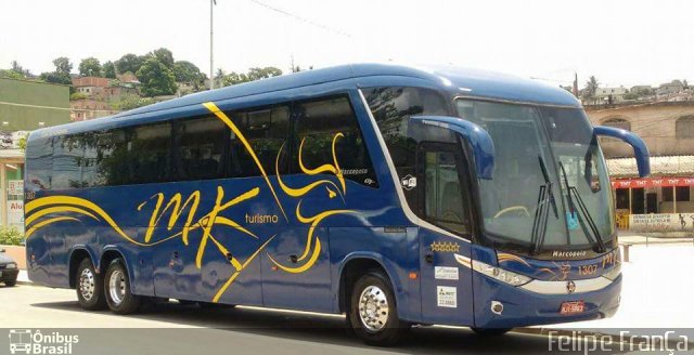 MK Fretamento e Turismo 1307 na cidade de Belford Roxo, Rio de Janeiro, Brasil, por Felipe França. Número da foto: #3934701.