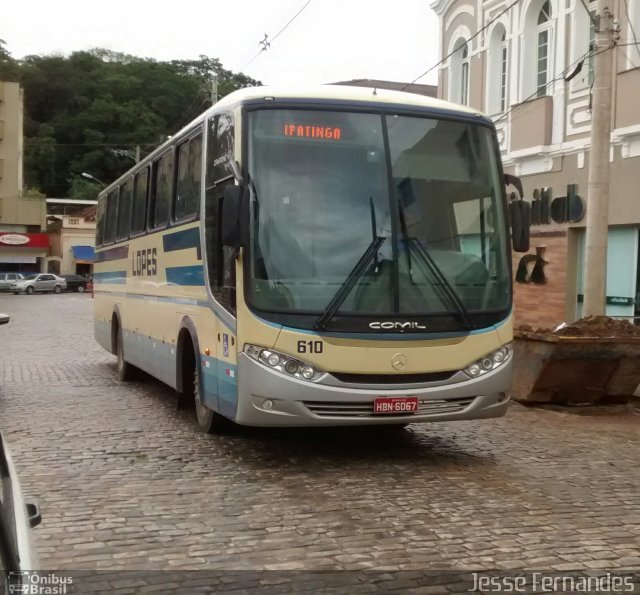 Viação Lopes 610 na cidade de Rio Casca, Minas Gerais, Brasil, por Jessé Fernandes. Número da foto: #3934084.