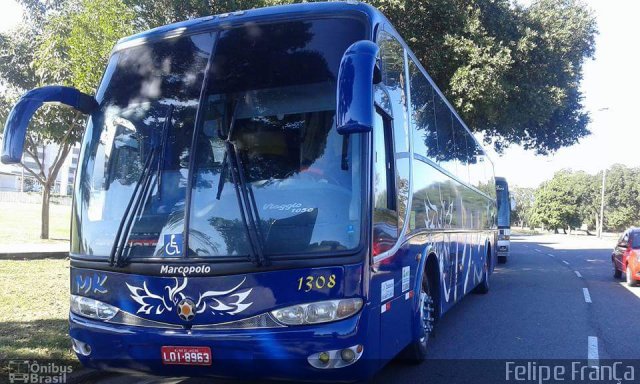 MK Fretamento e Turismo 1308 na cidade de Rio de Janeiro, Rio de Janeiro, Brasil, por Felipe França. Número da foto: #3937426.