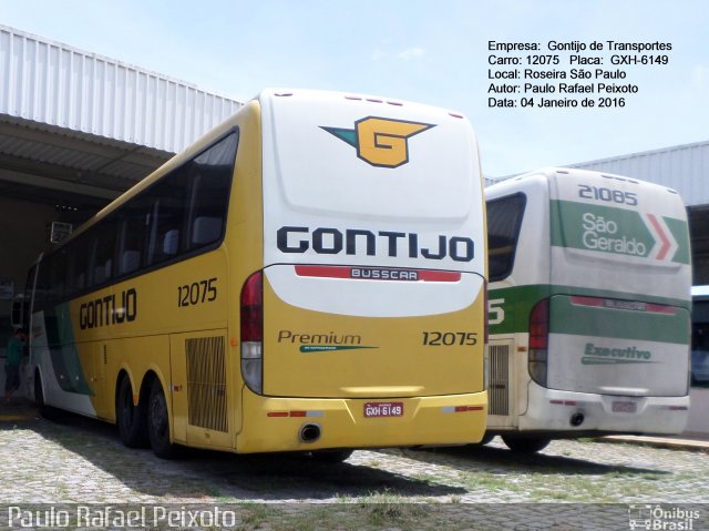 Empresa Gontijo de Transportes 12075 na cidade de Roseira, São Paulo, Brasil, por Paulo Rafael Peixoto. ID da foto: 3937729.