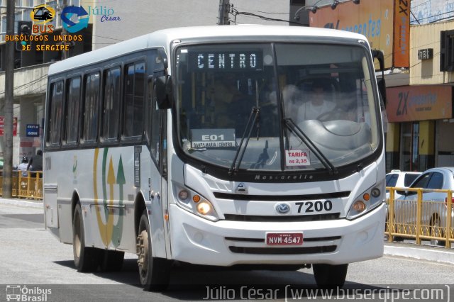 Auto Viação Cidade Histórica 7200 na cidade de Aracaju, Sergipe, Brasil, por Julio Cesar  Barbosa Martins. ID da foto: 3940884.