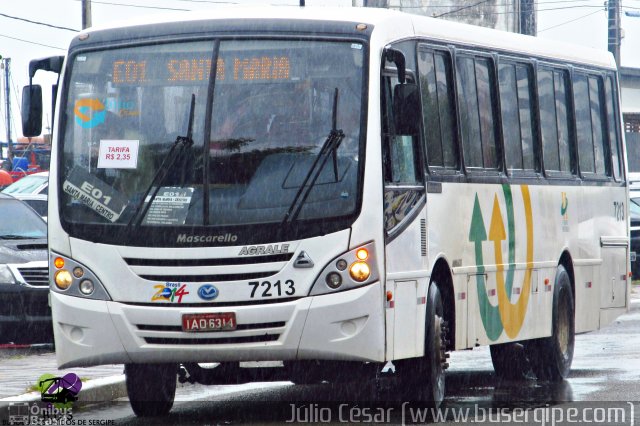 Auto Viação Cidade Histórica 7213 na cidade de Aracaju, Sergipe, Brasil, por Julio Cesar  Barbosa Martins. ID da foto: 3940883.