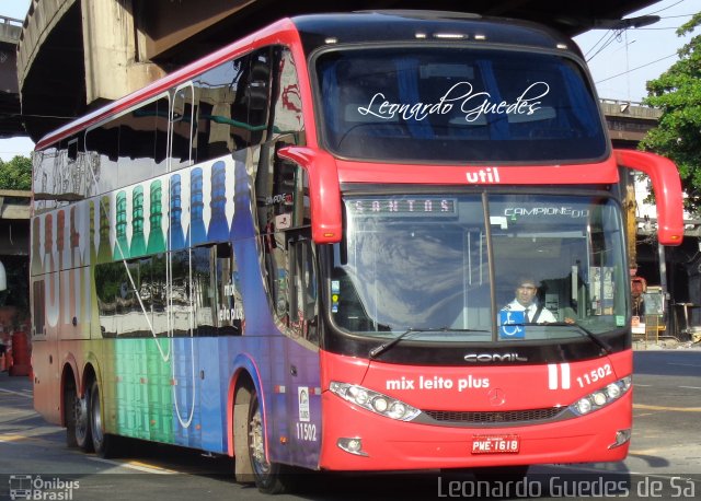 UTIL - União Transporte Interestadual de Luxo 11502 na cidade de Rio de Janeiro, Rio de Janeiro, Brasil, por Leonardo Guedes de Sá. Número da foto: #3941842.