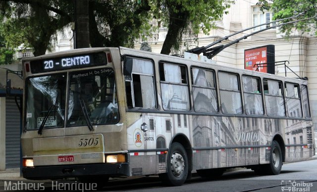 Viação Piracicabana Santos 5305 na cidade de Santos, São Paulo, Brasil, por Matheus Henrique. ID da foto: 3949753.