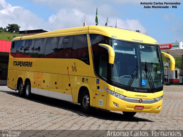 Viação Itapemirim 60645 na cidade de João Monlevade, Minas Gerais, Brasil, por Antonio Carlos Fernandes. Número da foto: #3949427.