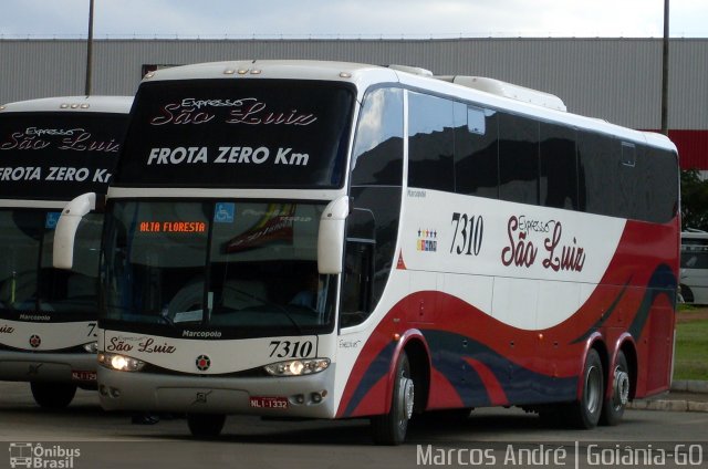 Expresso São Luiz 7310 na cidade de Goiânia, Goiás, Brasil, por Marcos André. Número da foto: #3952302.