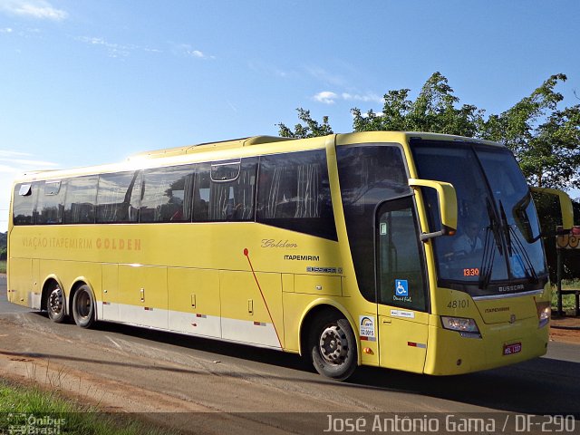 Viação Itapemirim 48101 na cidade de Gama, Distrito Federal, Brasil, por José Antônio Gama. Número da foto: #3957766.