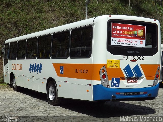 Colitur Transportes Rodoviários RJ 116.002 na cidade de Barra Mansa, Rio de Janeiro, Brasil, por Mateus Machado. Número da foto: #3958558.