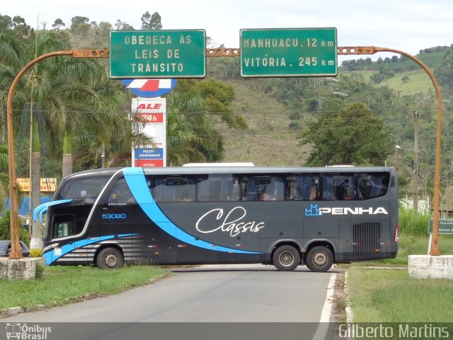 Empresa de Ônibus Nossa Senhora da Penha 53080 na cidade de Manhuaçu, Minas Gerais, Brasil, por Gilberto Martins. Número da foto: #3895220.