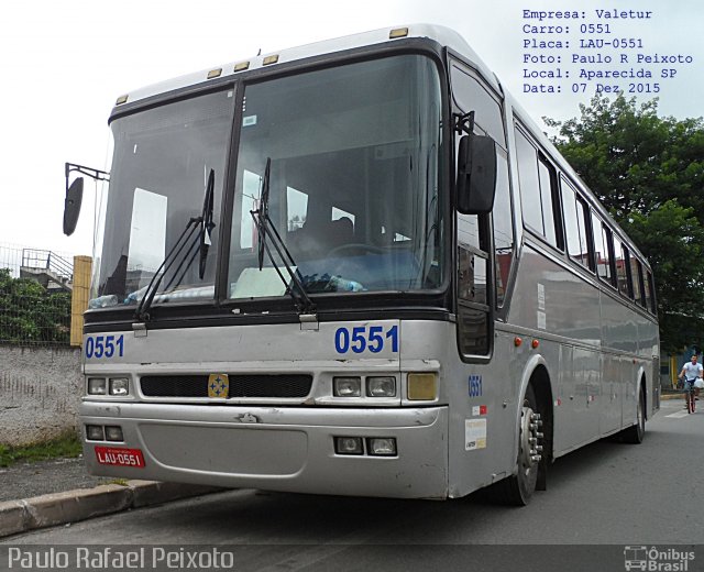 Valetur Transportes Locação e Turismo 0551 na cidade de Aparecida, São Paulo, Brasil, por Paulo Rafael Peixoto. Número da foto: #3896509.
