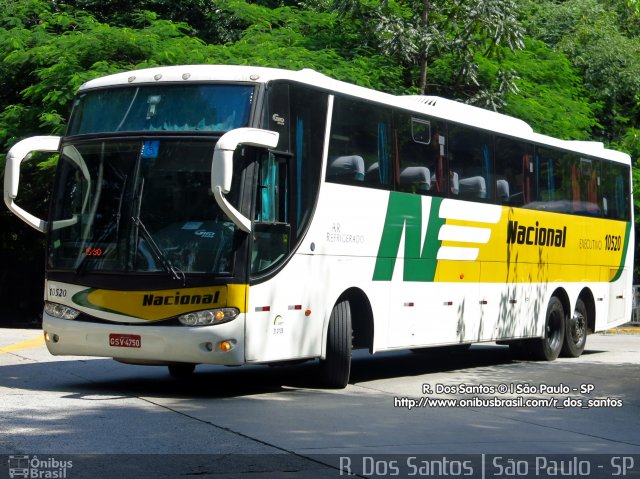 Viação Nacional 10520 na cidade de São Paulo, São Paulo, Brasil, por Rafael Santos. ID da foto: 3898082.