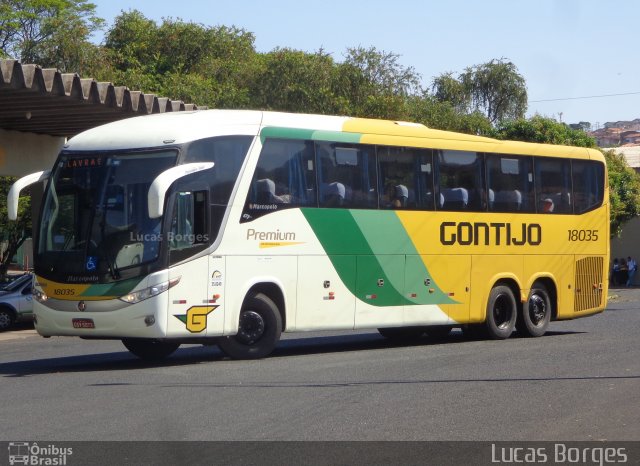 Empresa Gontijo de Transportes 18035 na cidade de Araxá, Minas Gerais, Brasil, por Lucas Borges . Número da foto: #3896314.