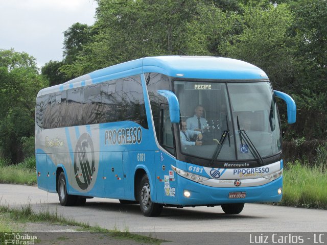 Auto Viação Progresso 6181 na cidade de Recife, Pernambuco, Brasil, por Luiz Carlos de Santana. Número da foto: #3902379.