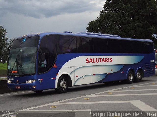 Viação Salutaris e Turismo 13858 na cidade de Resende, Rio de Janeiro, Brasil, por Sergio Rodrigues de Souza. Número da foto: #3901162.