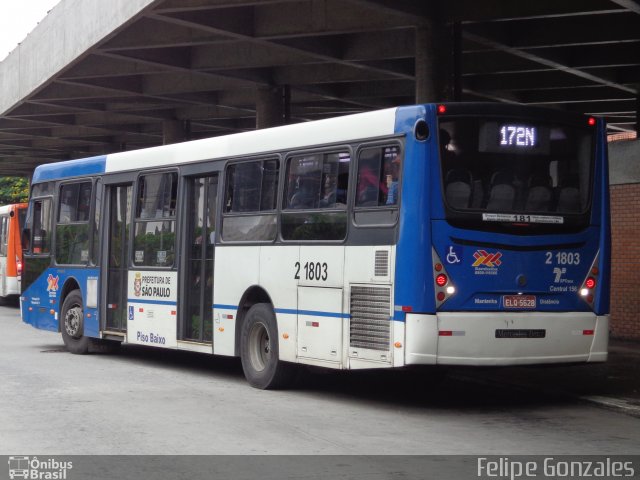 Sambaíba Transportes Urbanos 2 1803 na cidade de São Paulo, São Paulo, Brasil, por Felipe Gonzales. ID da foto: 3908454.