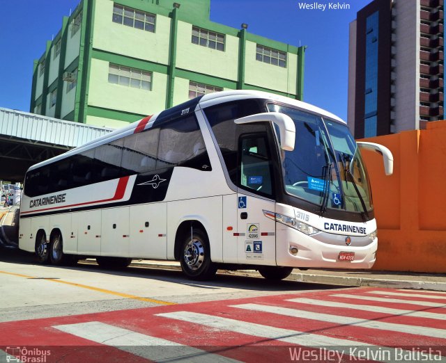 Auto Viação Catarinense 3115 na cidade de Sorocaba, São Paulo, Brasil, por Weslley Kelvin Batista. ID da foto: 4499112.