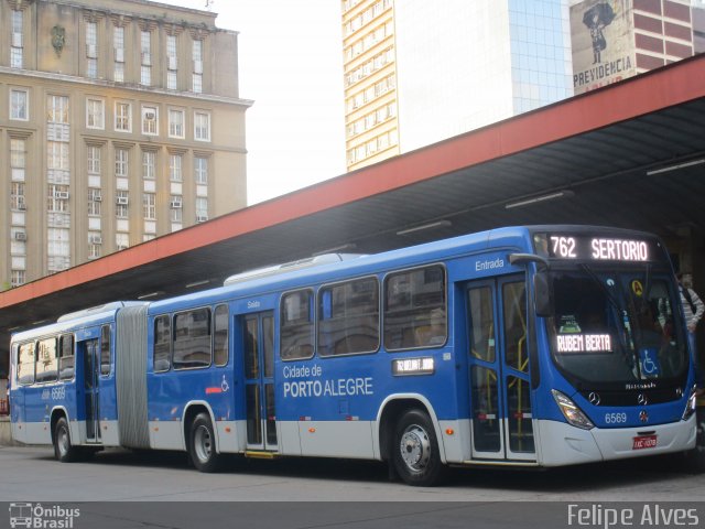 Nortran Transportes Coletivos 6569 na cidade de Porto Alegre, Rio Grande do Sul, Brasil, por Felipe Alves. ID da foto: 4498204.