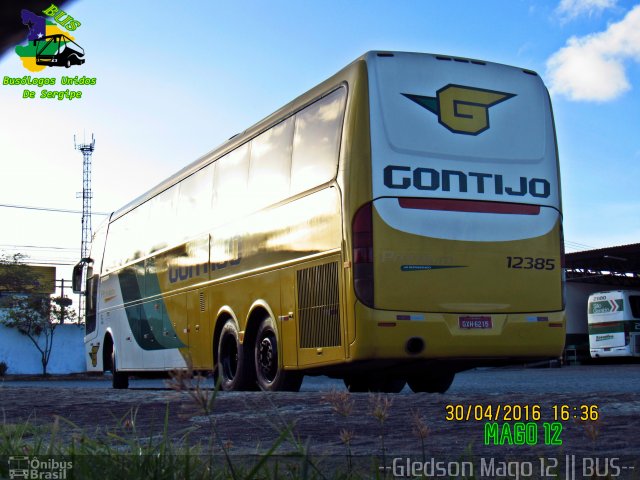 Empresa Gontijo de Transportes 12385 na cidade de Aracaju, Sergipe, Brasil, por Gledson Santos Freitas. ID da foto: 4498755.