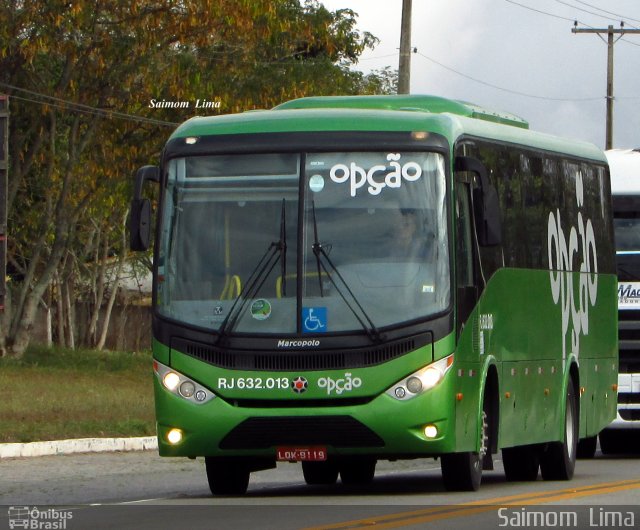 Opção Fretamento e Turismo RJ 632.013 na cidade de Campos dos Goytacazes, Rio de Janeiro, Brasil, por Saimom  Lima. ID da foto: 4499046.