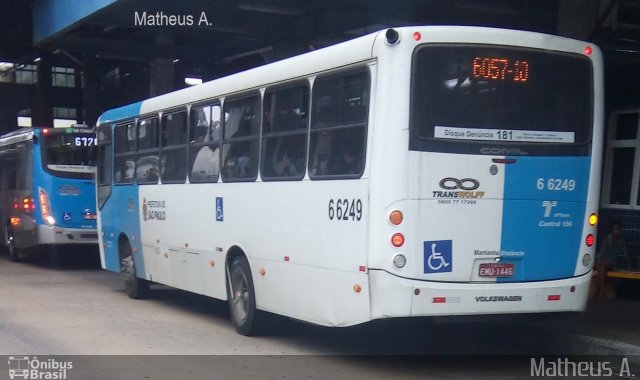 Transwolff Transportes e Turismo 6 6249 na cidade de São Paulo, São Paulo, Brasil, por Matheus Ariel. Número da foto: #4498180.
