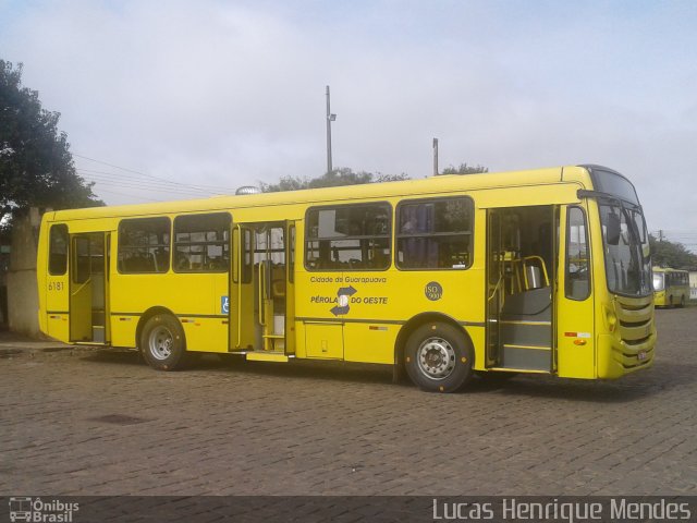 Transportes Coletivos Pérola do Oeste 6181 na cidade de Guarapuava, Paraná, Brasil, por Lucas Henrique Mendes. Número da foto: #4498370.