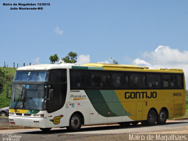 Empresa Gontijo de Transportes 11455 na cidade de João Monlevade, Minas Gerais, Brasil, por Mairo de Magalhães. ID da foto: 4521753.