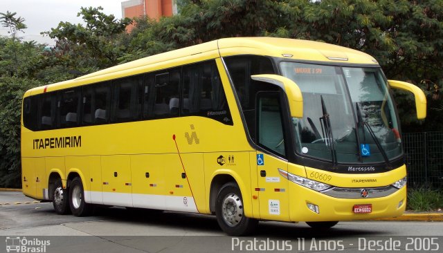 Viação Itapemirim 60609 na cidade de São Paulo, São Paulo, Brasil, por Cristiano Soares da Silva. ID da foto: 4524256.