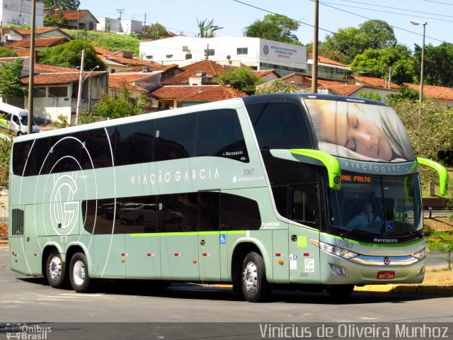 Viação Garcia 7087 na cidade de Bauru, São Paulo, Brasil, por Vinicius de Oliveira Munhoz. ID da foto: 4528201.