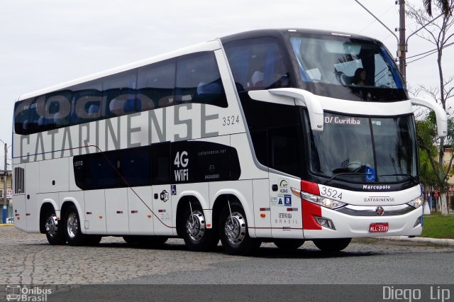 Auto Viação Catarinense 3524 na cidade de Balneário Camboriú, Santa Catarina, Brasil, por Diego Lip. Número da foto: #4532430.