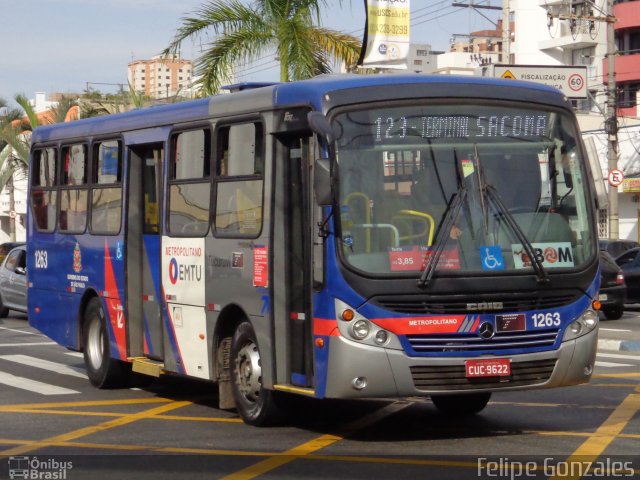 Tucuruvi Transportes e Turismo 1263 na cidade de São Caetano do Sul, São Paulo, Brasil, por Felipe Gonzales. ID da foto: 4535459.